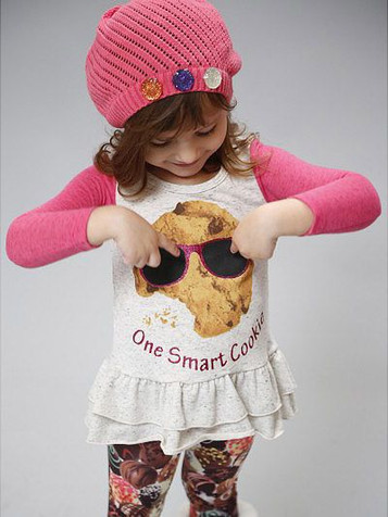 SaraSara Neon One Smart Cookie Tunic w/ Chocolate Leggings SaraSara Neon One Smart Cookie Tunic w/ Chocolate Leggings