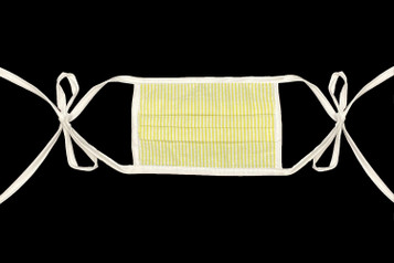 100% Cotton Adult Seersucker Yellow Back Tie Reusable Mask w/ Filter Pocket 100% Cotton Adult Seersucker Yellow Back Tie Reusable Mask w/ Filter Pocket