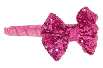 Bows Arts Fuchsia Headband Removable Sequined Bow Bows Arts Fuchsia Headband Removable Sequined Bow