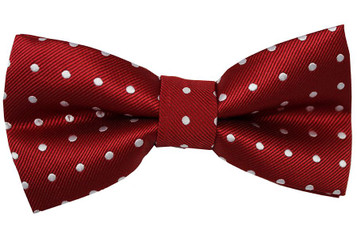 Boys Burgundy Polka Dots Print Wrap- Around Bowtie Boys Burgundy Polka Dots Print Wrap- Around Bowtie