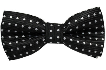 Boys Black Polka Dots Print Wrap- Around Bowtie Boys Black Polka Dots Print Wrap- Around Bowtie