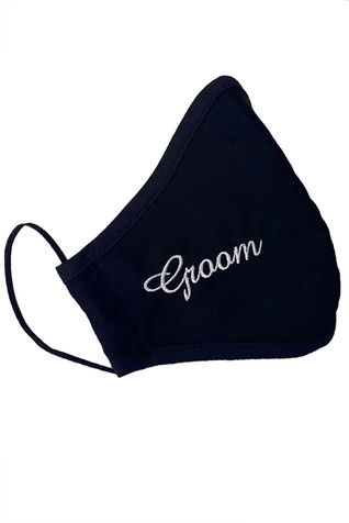 Groom Embroidered Face Shaped Mask Groom Embroidered Face Shaped Mask