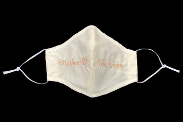 Mother of the Groom Champagne Embroidered Ivory Face Shaped Mask Mother of the Groom Champagne Embroidered Ivory Face Shaped Mask