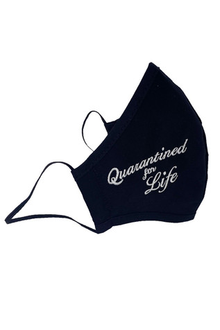 Quarantine For Life Black 100% Cotton Face Shaped Mask Quarantine For Life Black 100% Cotton Face Shaped Mask