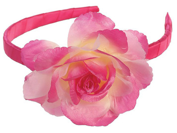 Fuchsia Headband w/ Large Rose Fuchsia Headband w/ Large Rose