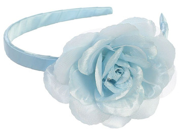 Light Blue Headband w/ Large Rose Light Blue Headband w/ Large Rose
