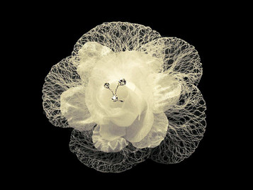 Ivory Floral Mesh Hair Clip Ivory Floral Mesh Hair Clip