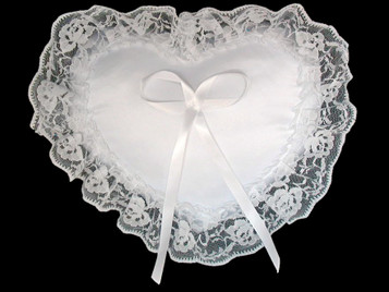 White Heart Shape Ring Bearer Pillow White Heart Shape Ring Bearer Pillow