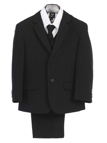 Little Gents 3585 2 Button Black Suit Little Gents 3585 2 Button Black Suit