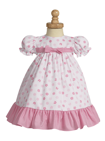 Pink Cotton Print Baby Dress Pink Cotton Print Baby Dress