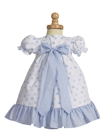 Blue Cotton Print Baby Dress Blue Cotton Print Baby Dress