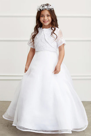Tip Top Kids 1197 A Line Lace Bodice w/ Matching Bolero Dress