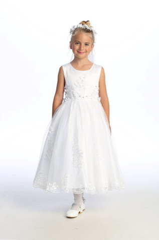 Swea Pea and Lilli SP728 Satin and Tulle Dress with Corset Sides Swea Pea and Lilli SP728 Satin and Tulle Dress with Corset Sides