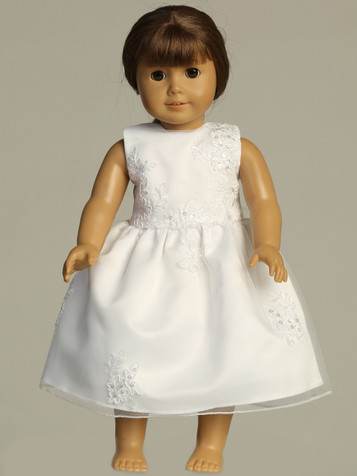 Swea Pea & Lilli SP733Z Corded Embroidered Tulle w/ Pearls & Sequins Doll Dress Swea Pea & Lilli SP733Z Corded Embroidered Tulle w/ Pearls & Sequins Doll Dress