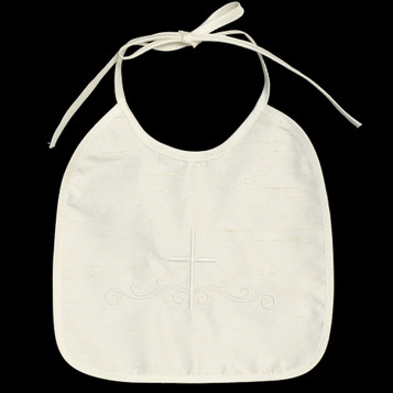 Copy of Cotton Bib with Embroidered Silver Cross Copy of Cotton Bib with Embroidered Silver Cross