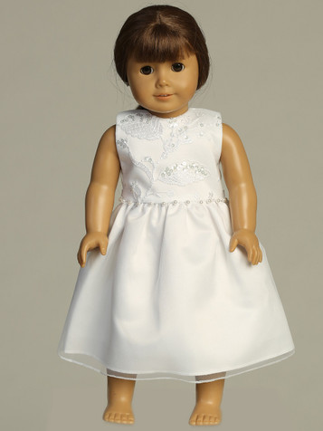 Swea Pea & Lilli SP734Z Embroidered Tulle w/ Sequins & Pearl Accents Doll Dress Swea Pea & Lilli SP734Z Embroidered Tulle w/ Sequins & Pearl Accents Doll Dress