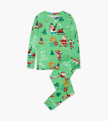 Books To Bed 12 Days of Christmas Boys Green Pajama & Book Set Books To Bed 12 Days of Christmas Boys Green Pajama & Book Set
