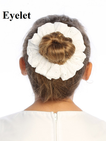 Swea Pea & Lilli LSP91 White Eyelet Hair Scrunchies