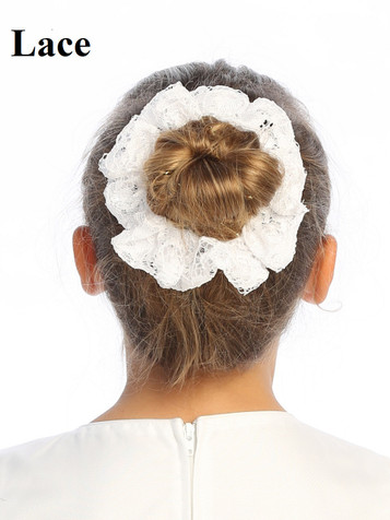 Swea Pea & Lilli LSP91 White Lace Hair Scrunchies