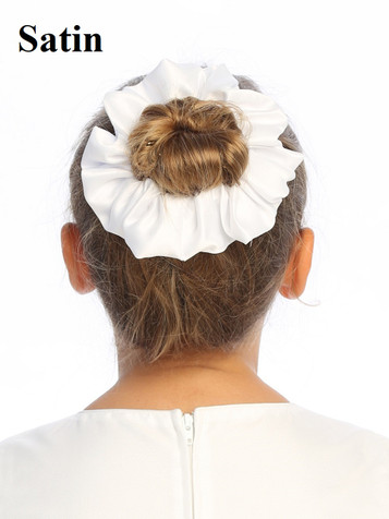 Swea Pea & Lilli LSP91 White Satin Hair Scrunchies