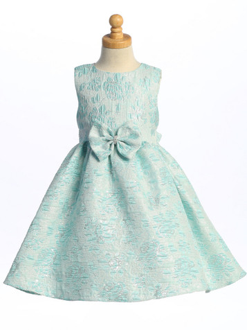 Blossom Father- Daughter BL263 Aqua Jacquared Dress
