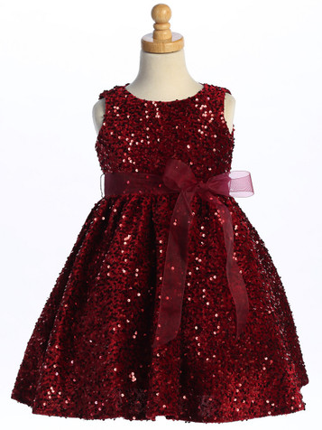 Blossom Burgundy Velvet Sequins Dress