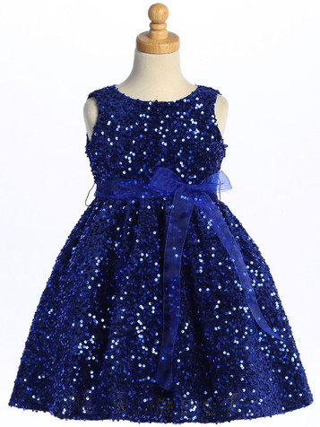 Blossom Royal Blue Velvet Sequins Dress