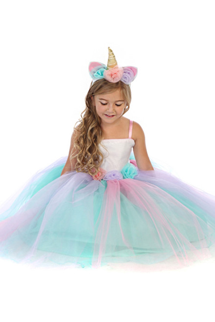 unicorn pink dress Dreamy Unicorn Dress with Headband, Iridescent/Pink