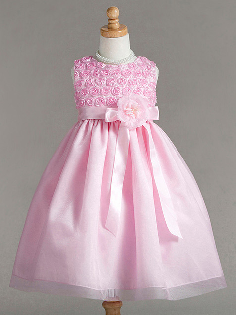 Pink Polyester Acetate Rose Buds Dress - Size: 9/10 | Pink Princess
