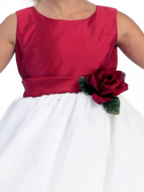 Apple Red Flower Girl Dresses