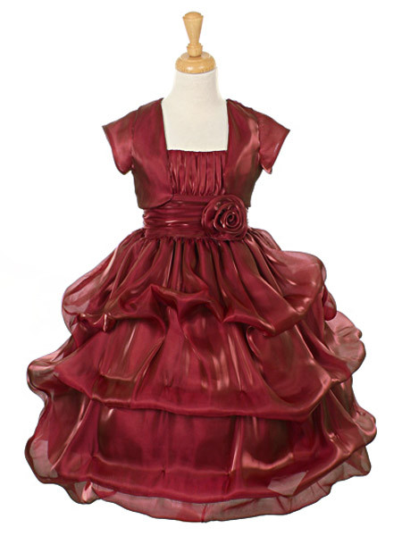 burgundy dress pick up today Satin Organza Pickup W/ Gathered Top & Bolero - Size: 8 Summer Dress Pattern 90s Width:Narrow MIGRATED_DELTA Lace dress Make a statement in