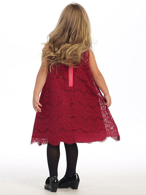 smocked lace dress MONTSAND Burgundy Red Smocked Lace Maxi Dress  Hadlyn