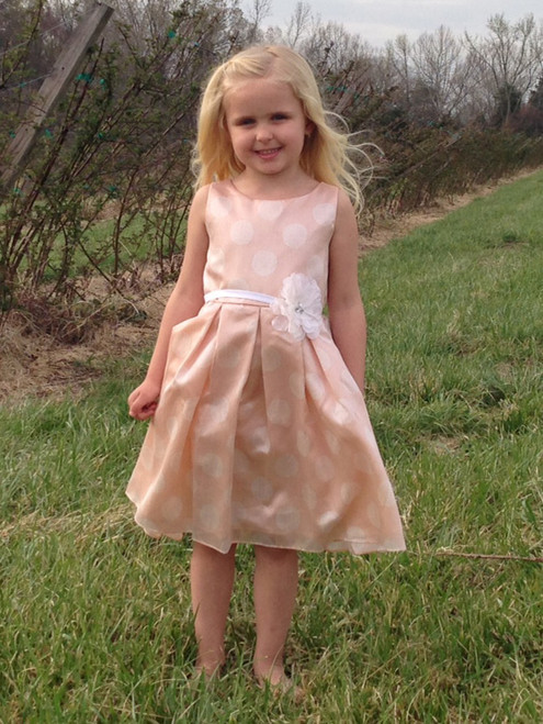 Pink Poly Silk Polka Dot Dress - Pink Princess