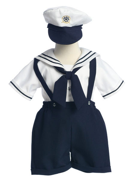 White Sailor Suspender Shorts Set Pink Princess
