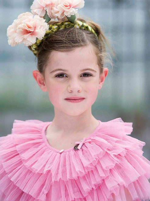epine é tulle frill long tee pink A Line Pink Tulle Long Prom Dresses With Straps Evening