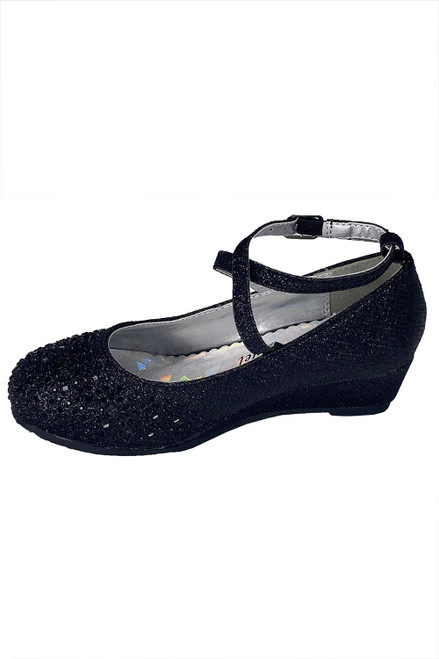 Stuart Weitzman Black Glitter Fabric Slingback Wedge Sandals Size 36 Stuart  Weitzman | TLC