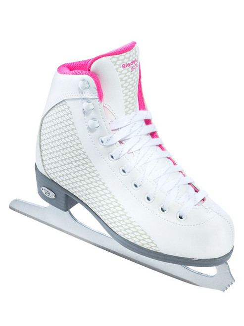 Riedell Ice Skates 13 White & Sparkling Pink Girls Shoes