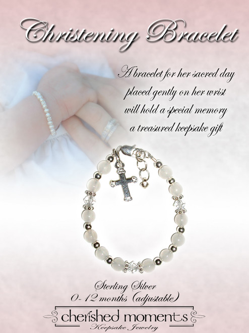 Andsly Jewelry Creations - This is a baby boy Christening bracelet. It is  made with Swarovski Crystal and Swarovski Pearls. It is also made with  Sterling silver. It comes with an extension