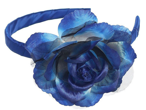 Light blue felt oversized rose headband Felt Flower Large Rose Headband for Newborns, Toddlers and  main image 3