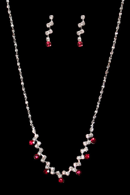 Burgundy sales necklace set