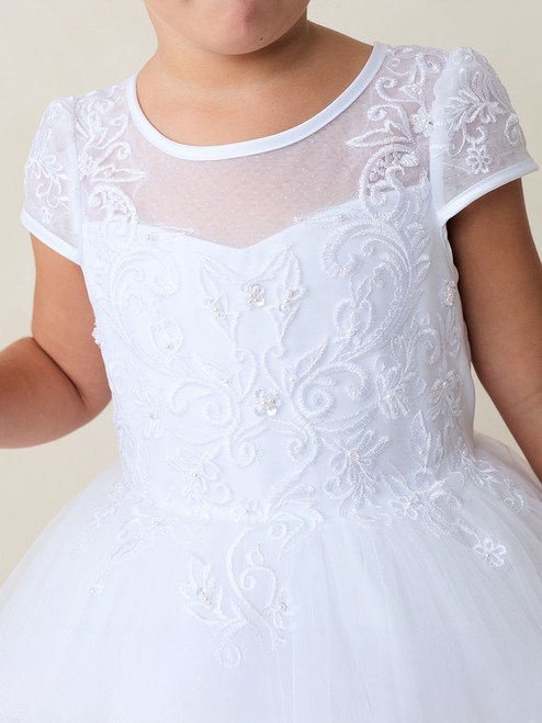 Flower Girl Lace Bodice Ruffle Dress by TIPTOP KIDS - AS5619
