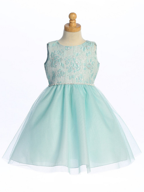 aqua floral eyelet & lace dress Aqua Floral Eyelet Mini Dress in Red