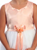 Peach Flower Girl Dress - Matte Satin Bodice with Butterflies Peach Flower Girl Dress - Matte Satin Bodice with Butterflies