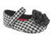 Baby Deer Black & White Shimmer Houndstooth Skimmer w/ Knotted Pom Baby Deer Black & White Shimmer Houndstooth Skimmer w/ Knotted Pom
