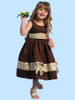 Blossom Brown Silk Dress w/ Bow Tie Accents Blossom Brown Silk Dress w/ Bow Tie Accents