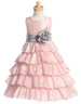 Blossom Pink Sleeveless Taffeta Bodice Layered Skirt Detachable Sash Blossom Pink Sleeveless Taffeta Bodice Layered Skirt Detachable Sash