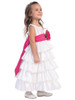 Blossom White Sleeveless Taffeta Bodice Layered Skirt Detachable Sash Blossom White Sleeveless Taffeta Bodice Layered Skirt Detachable Sash