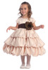 Blossom Champagne Three Layer Satin Bubble Dress w/ Detachable Sash & Flower Blossom Champagne Three Layer Satin Bubble Dress w/ Detachable Sash & Flower