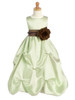 Blossom Mint Shantung Organza Dress w/Detachable Sash & Flower