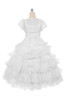 White Special Silk Organza Dress w/ Beaded Bodice & Bolero